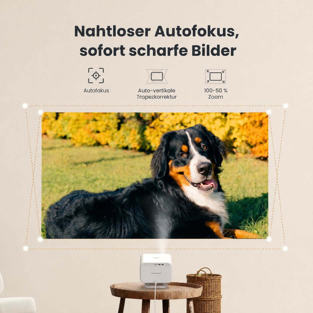 VisionBeam L2 Plus - Heimkino-Beamer mit 4K-Unterstützung und Autofokus für flexible Unterhaltung zu Hause