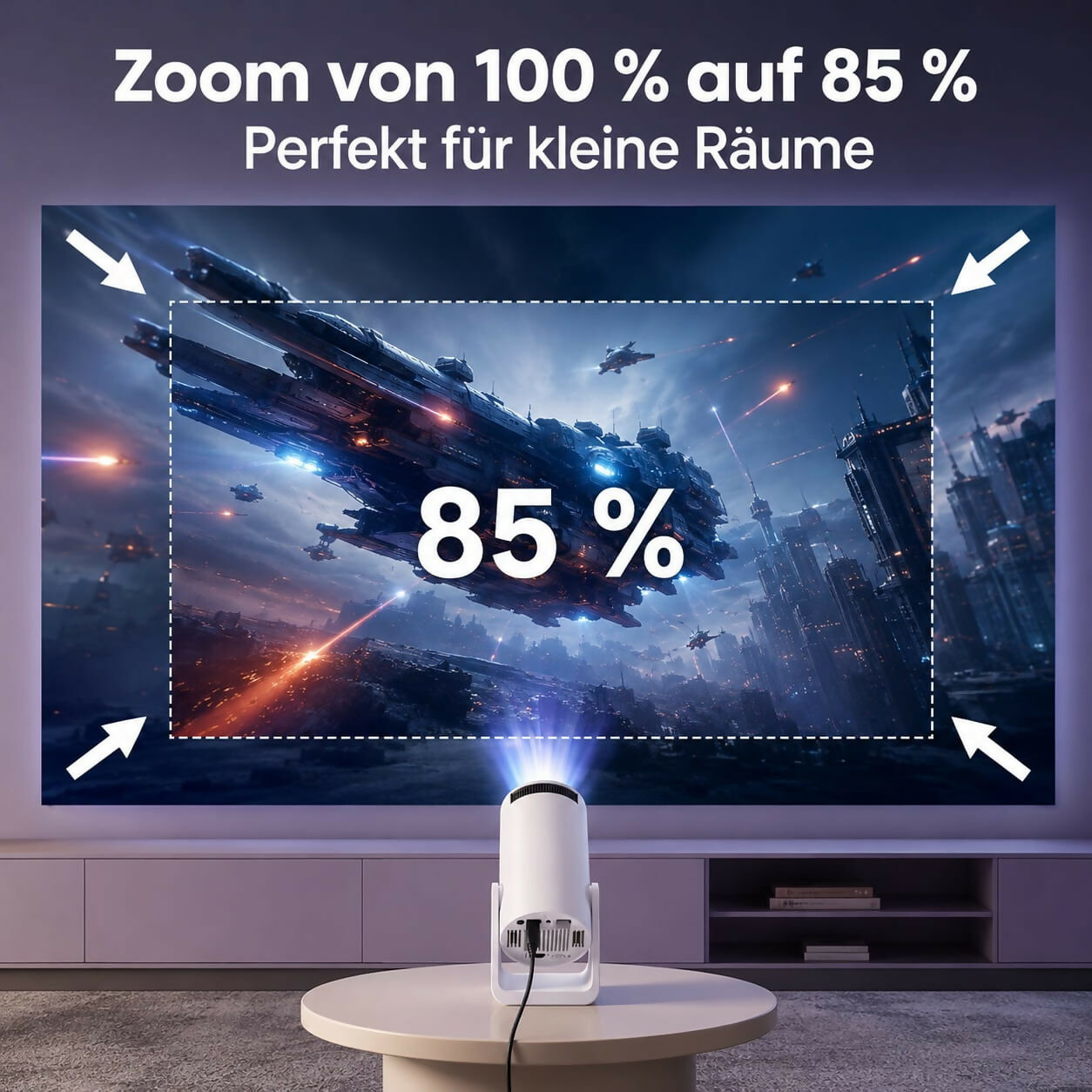 VisionBeam S27 – Mini-Beamer mit Full-HD-Unterstützung und automatischer Trapezkorrektur für ein flexibles Heimkino-Erlebnis