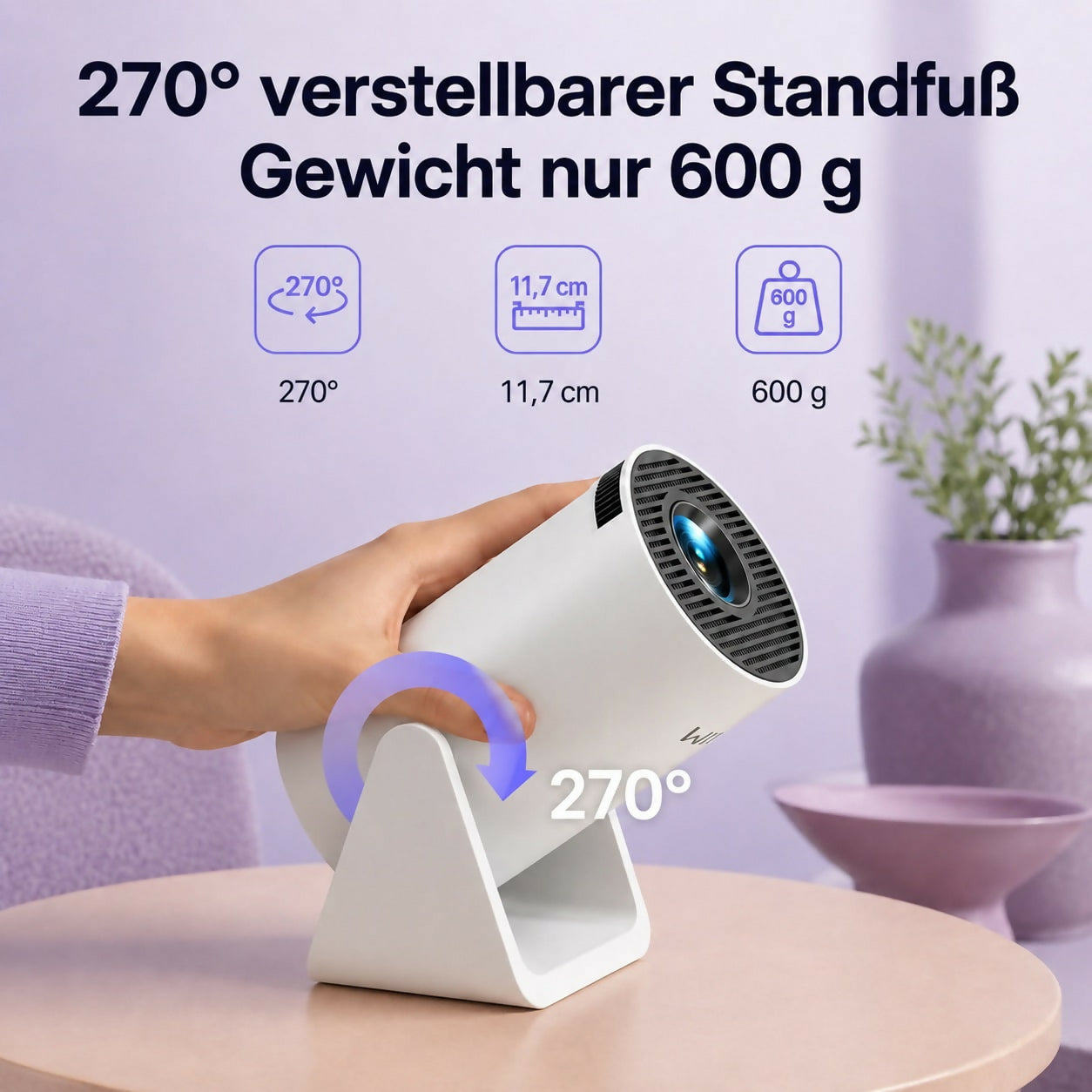 VisionBeam S27 – Mini-Beamer mit Full-HD-Unterstützung und automatischer Trapezkorrektur für ein flexibles Heimkino-Erlebnis