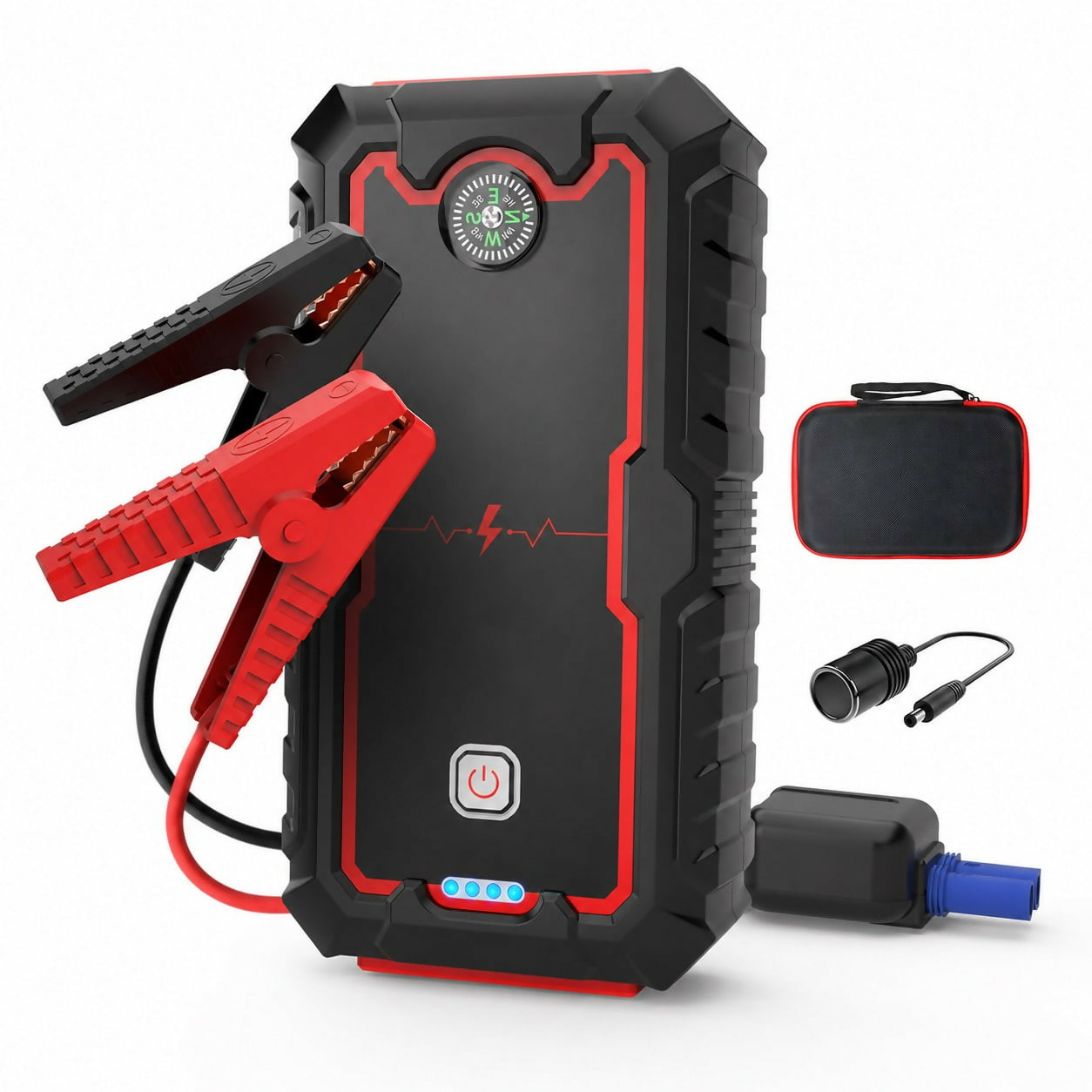 Auto-Starthilfe V1 Pro — 2000A Jump Starter mit Powerbank & LED-Notleuchte