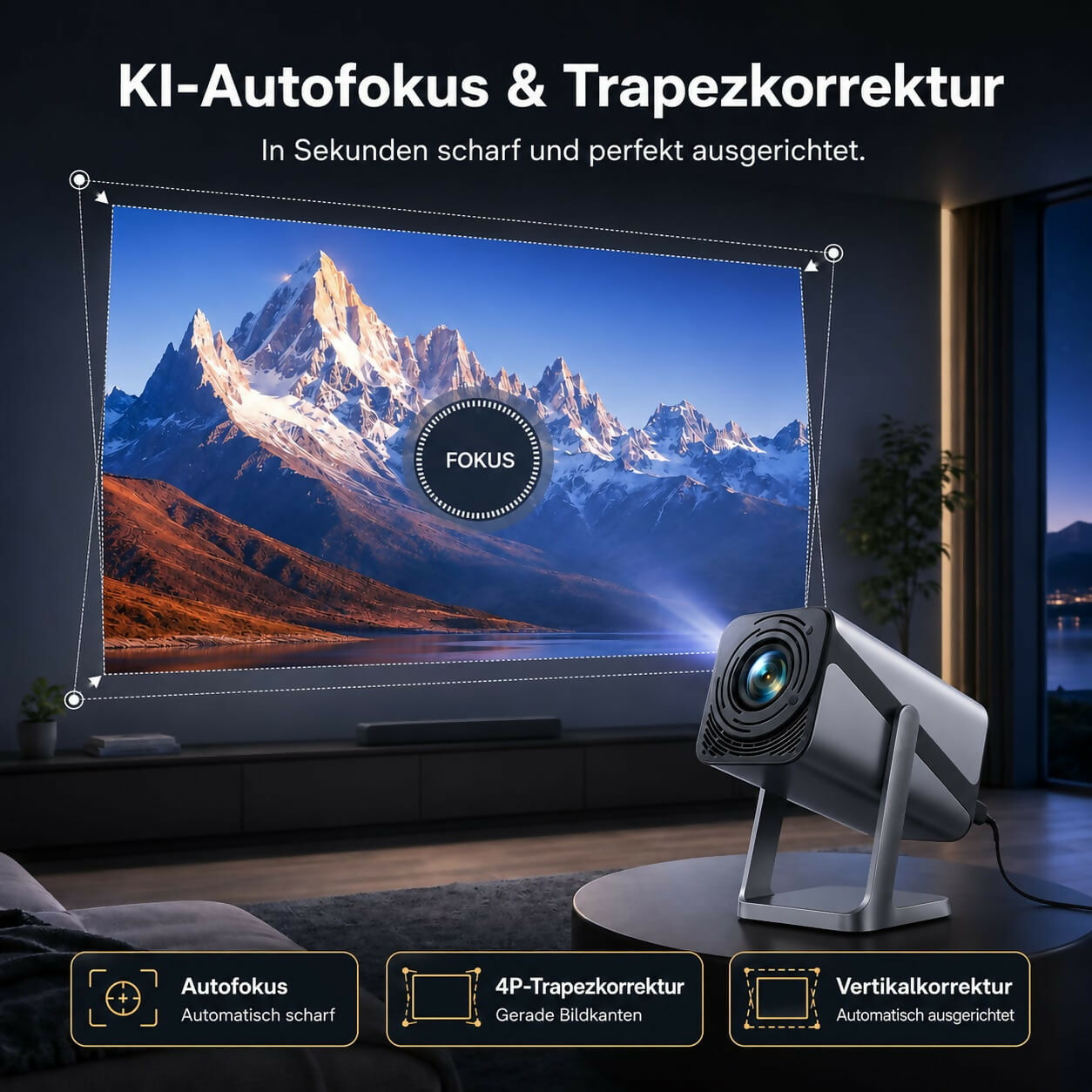 VisionBeam S29 - Heimkino-Beamer mit 4K-Unterstützung und Autofokus für flexible Unterhaltung zu Hause