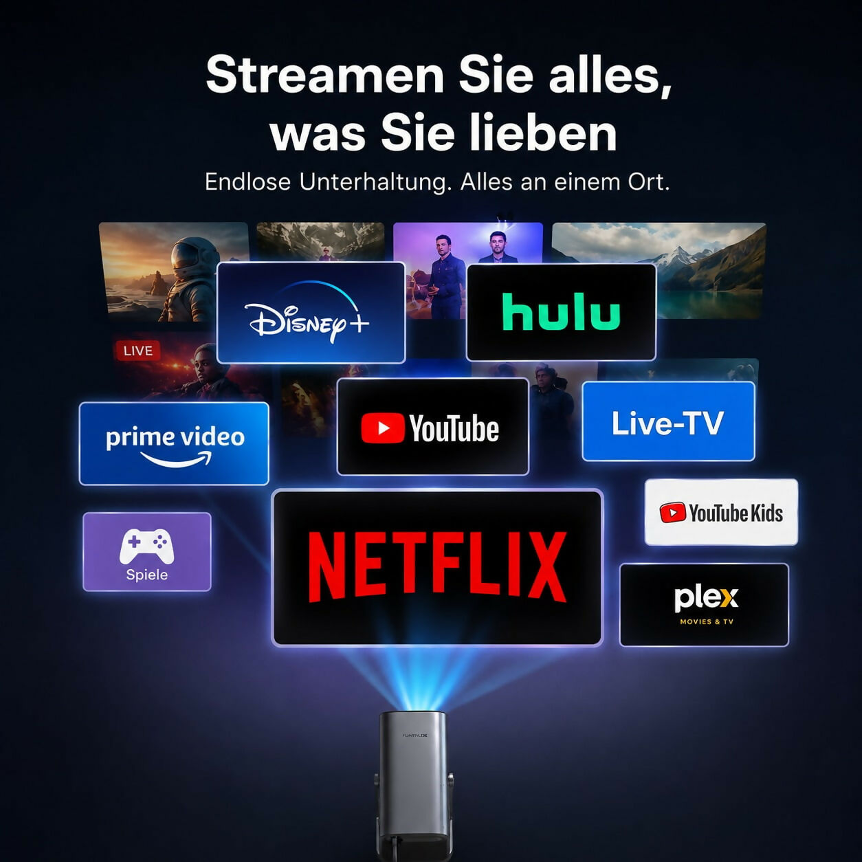 VisionBeam S29 - Heimkino-Beamer mit 4K-Unterstützung und Autofokus für flexible Unterhaltung zu Hause