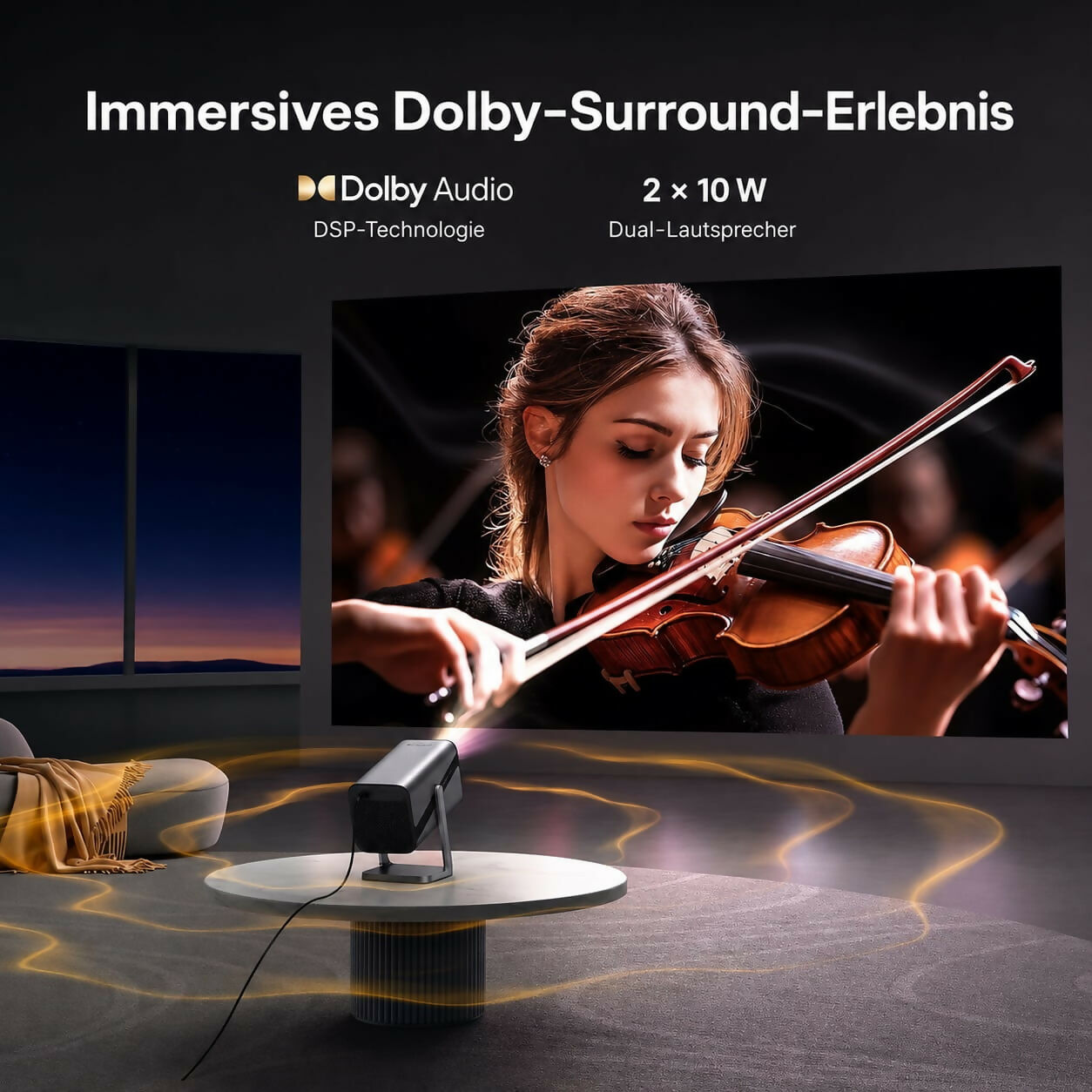 VisionBeam S29 - Heimkino-Beamer mit 4K-Unterstützung und Autofokus für flexible Unterhaltung zu Hause