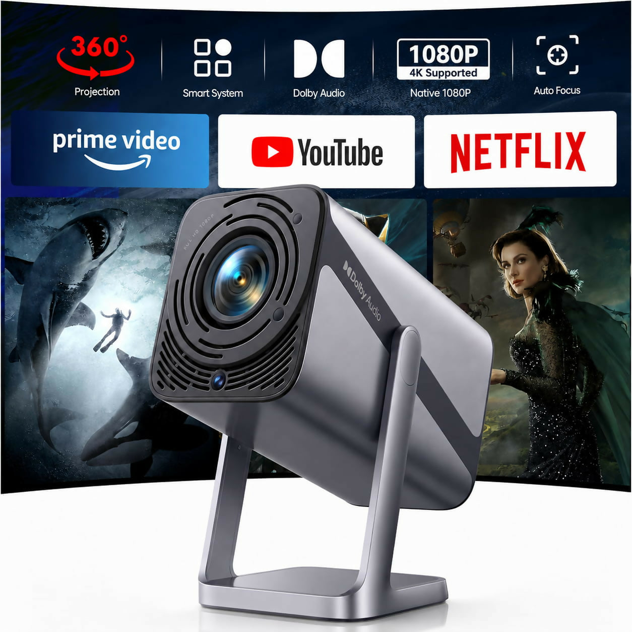 VisionBeam S29 - Heimkino-Beamer mit 4K-Unterstützung und Autofokus für flexible Unterhaltung zu Hause