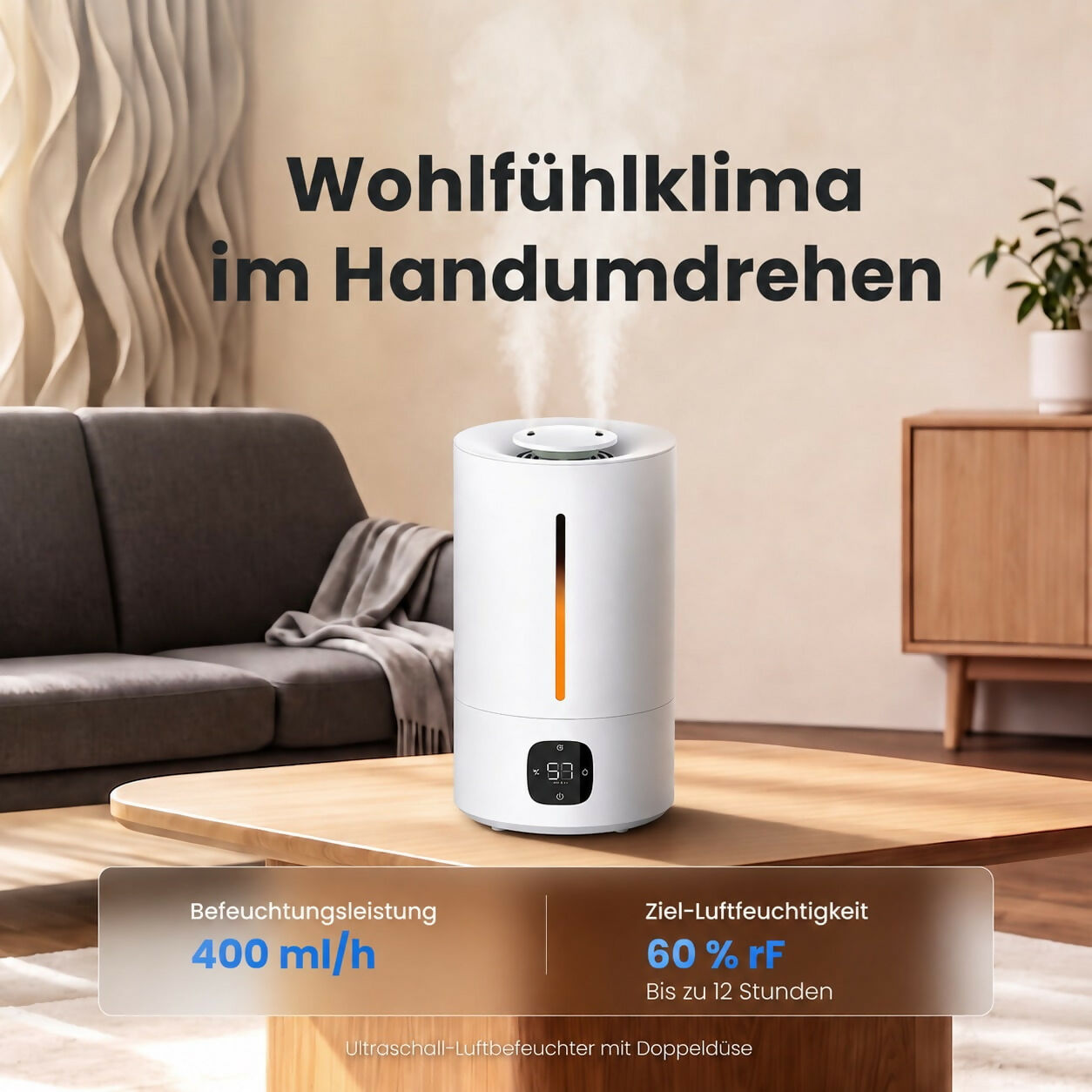 Oryzom AquaMist – Ultraschall-Technologie mit intelligenter Feuchtigkeitsregelung für ein angenehmes Raumklima