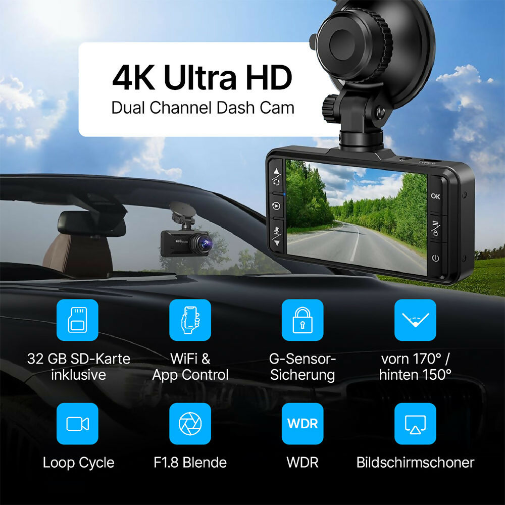 4K Dashcam mit 3,94