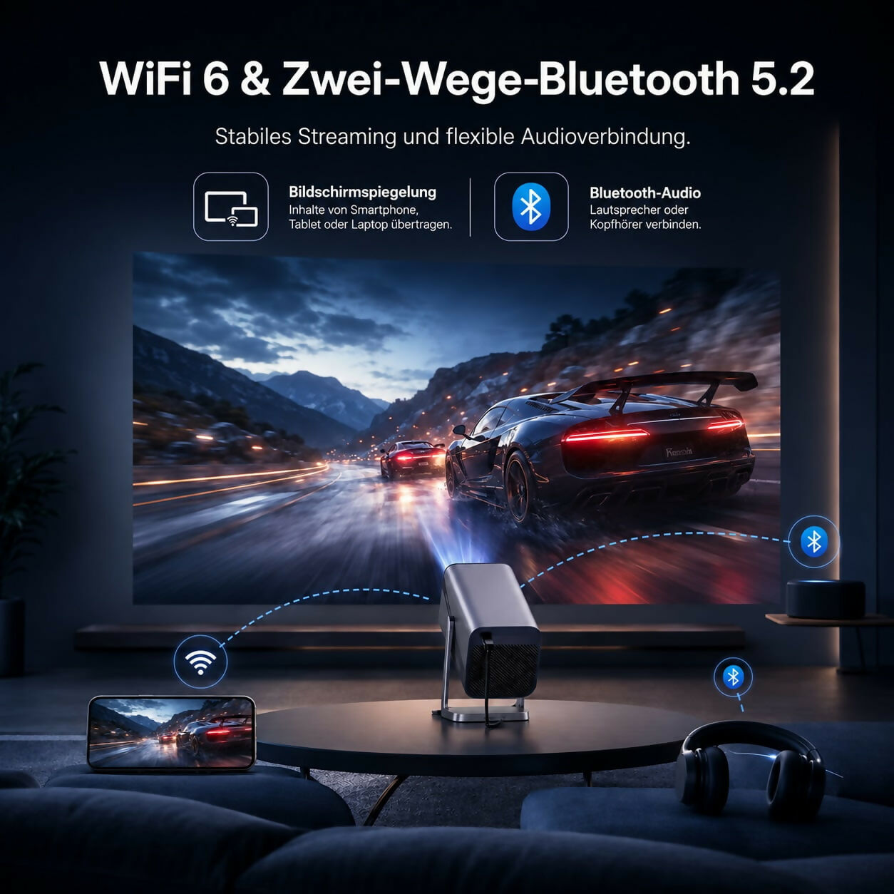 VisionBeam S29 - Heimkino-Beamer mit 4K-Unterstützung und Autofokus für flexible Unterhaltung zu Hause