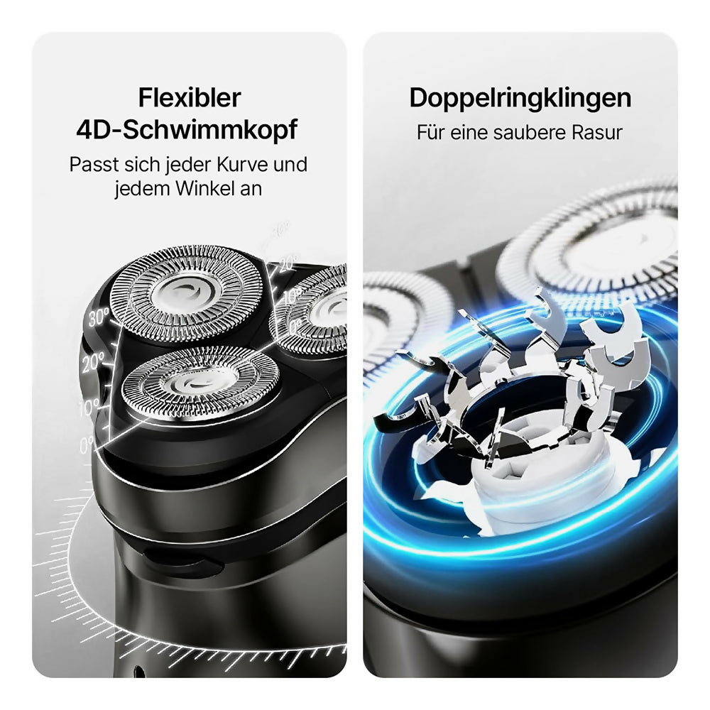Oryzom ProCut – Präzise 4D-Klingen und integrierter Trimmer für eine gründliche und angenehme Rasur